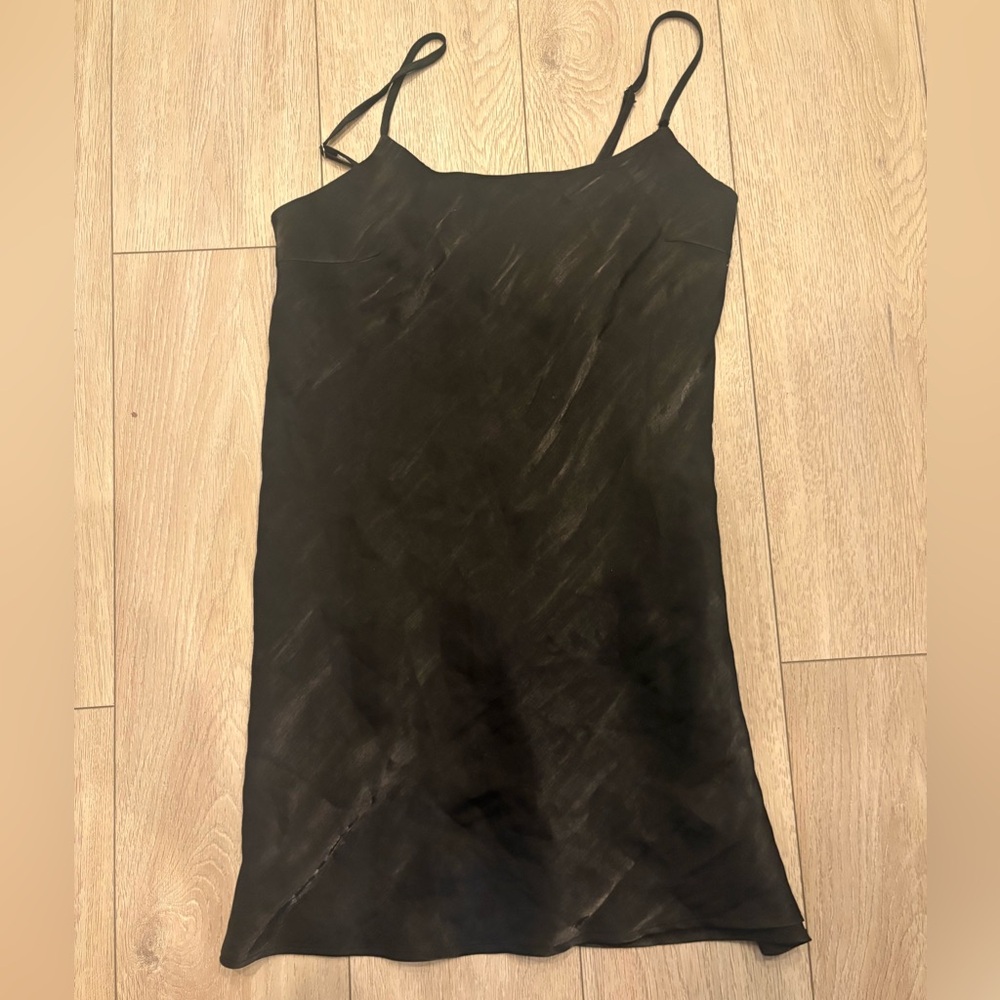 Black Slip Dress with Spaghetti Straps